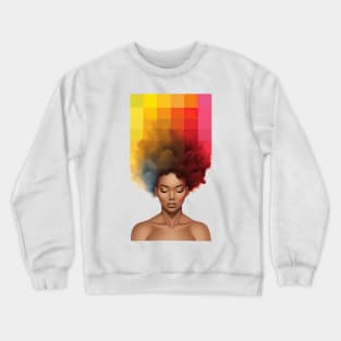 Rainbow Pixel Afro Art Crewneck Sweatshirt